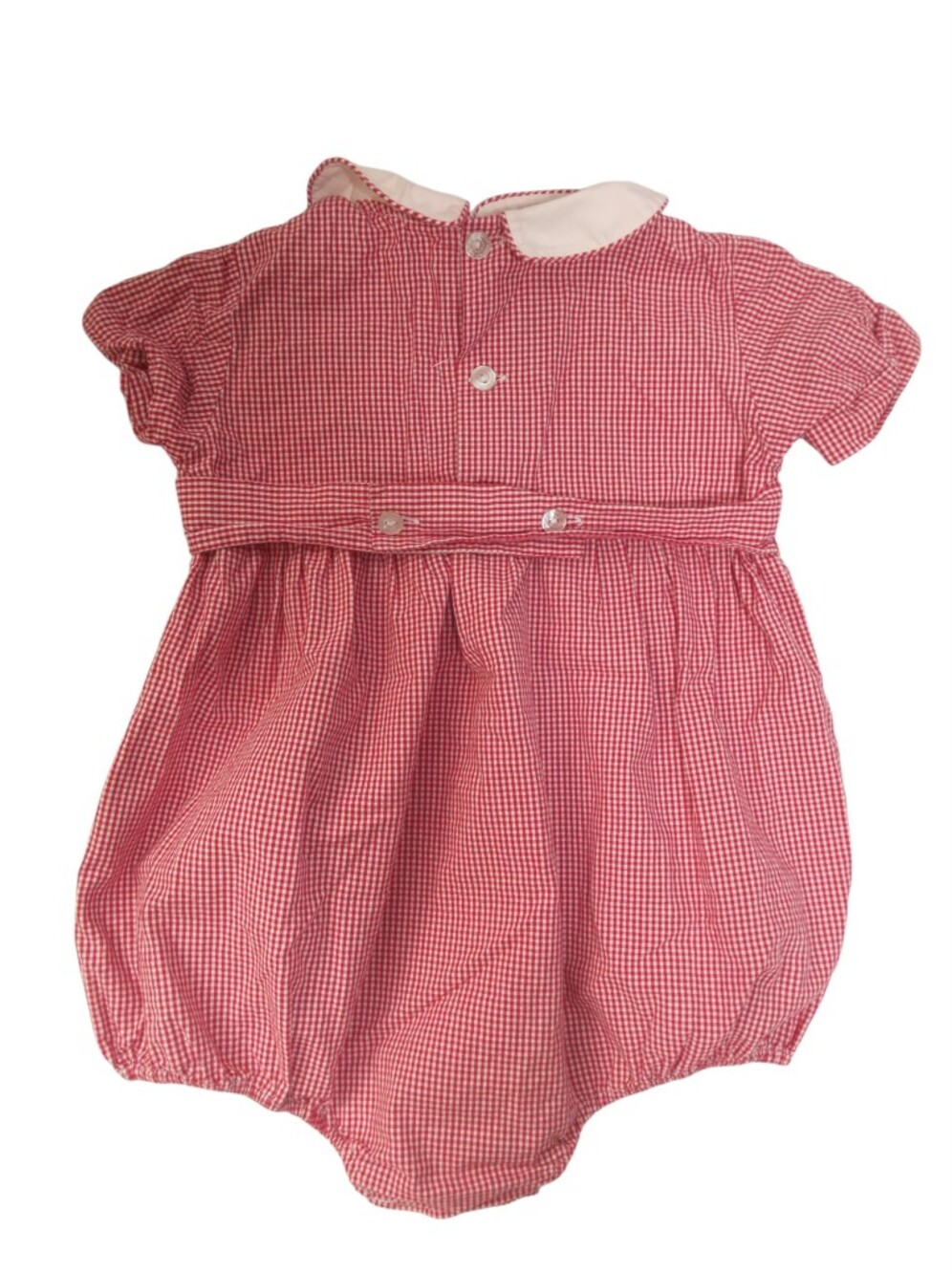 Silly Goose 18M Pink Gingham Frog Embroidered Bubble Romper Classic Whimsy - Picture 5 of 5